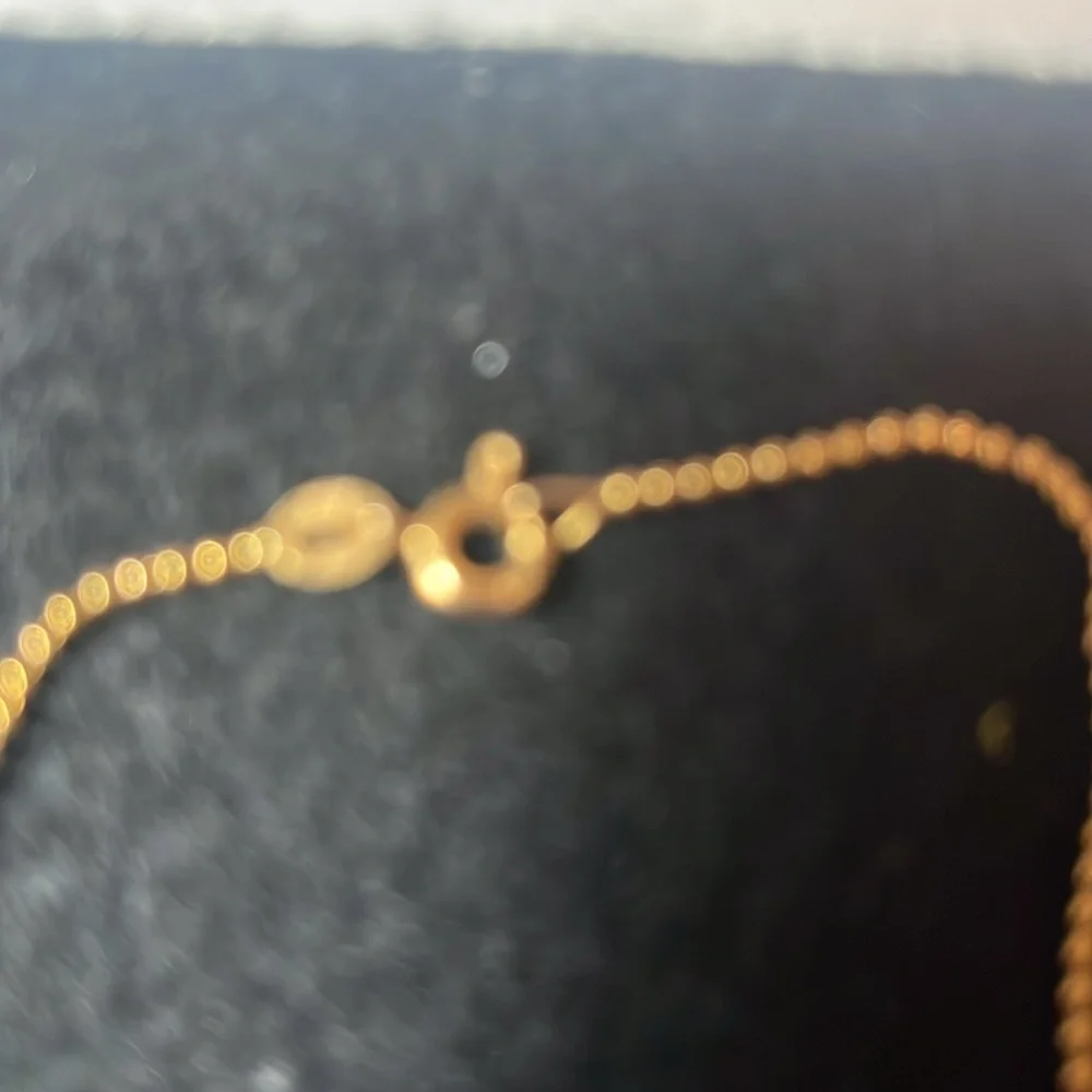 14K Puffed Gold Heart Necklace on Beaded 
Chain - Picture 3 of 6